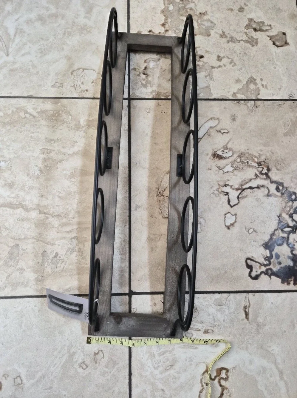 NWT Wall Décor Metal Wine Rack - Wood Finish
